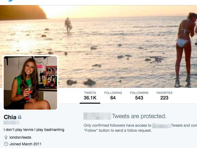 This fake profile is based on the identity of one of Ellie’s friends, Chia.