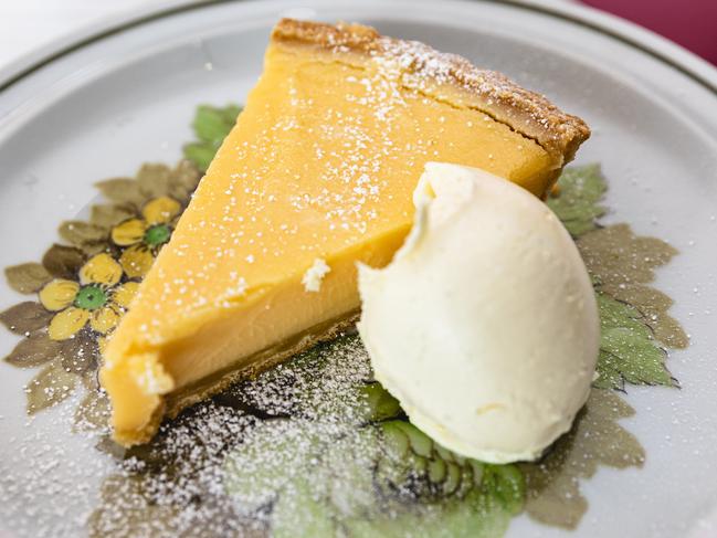 Plain Jane’s Lemon Tart includes a biscuity base and a light and creamy lemony filling. Picture: Linda Higginson