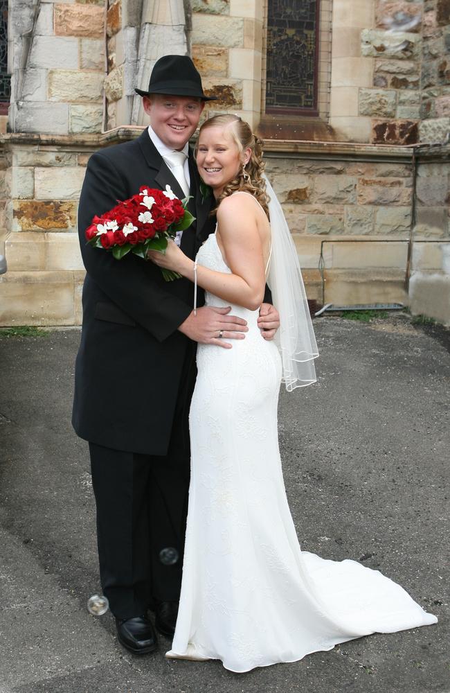 Army recruit Stephen Gregory and accountant Nicole Strettonmarried at St Paul's Presbyterian Church, Spring Hill.