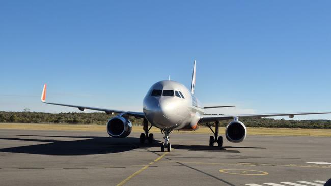 The first direct flight from Melbourne arriving at Hervey Bay Airport.