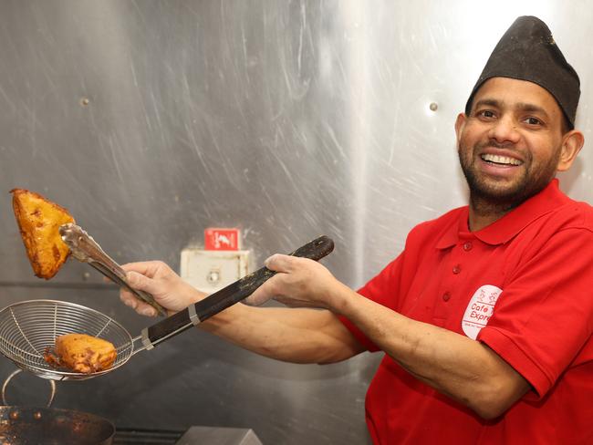 Cafe Taj Express owner and chef Mohan Chaisir at this High St Belmont Indian Restaurant. Picture: Alison Wynd