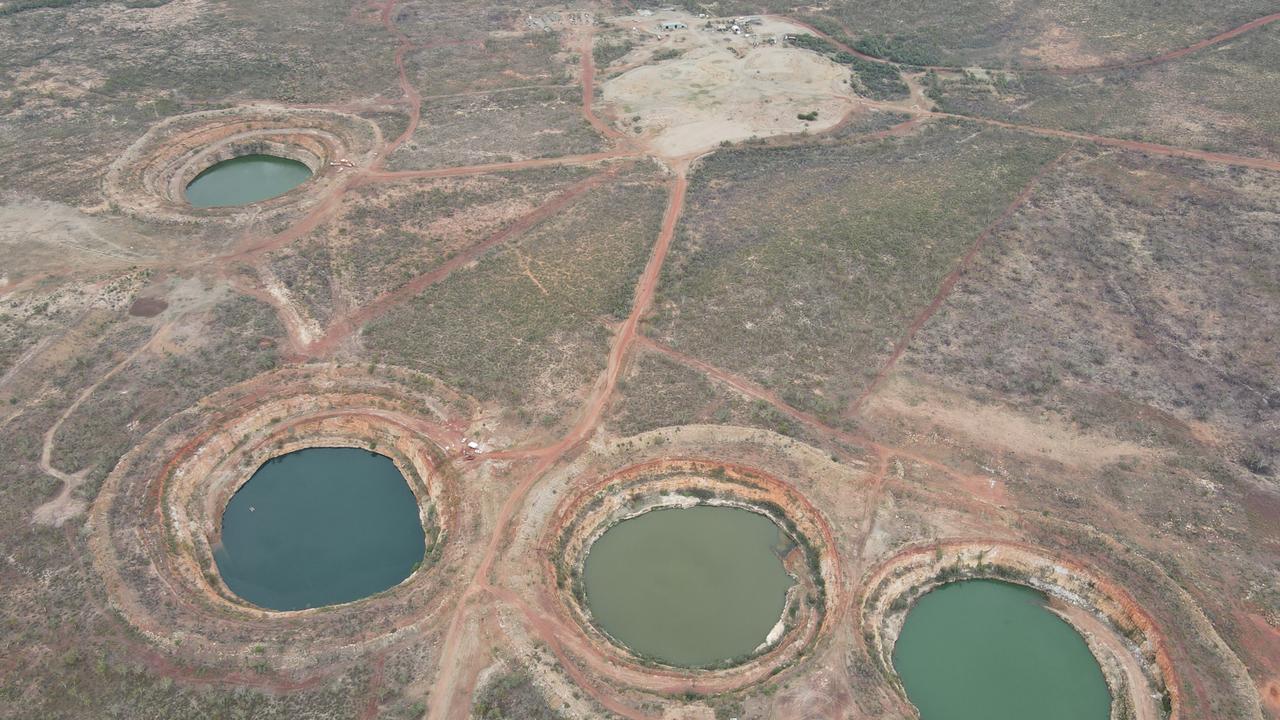 Aerial shot of the Merlin diamond mine, about 720km south east of Darwin. Picture: SUPPLIED