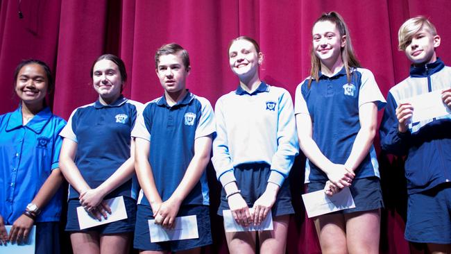 Kingaroy State High School Junior leaders Angel Caldona, Matilda Garcie, Harrison Campbell, Emma Uebergang, Tasleigh Gangemi and Rory Crumpton