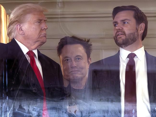 US President Donald Trump, Elon Musk and Vice President JD Vance attend the 125th Army-Navy football game at Northwest Stadium on December 14, 2024 in Landover, Maryland. Picture: Kevin Dietsch/Getty Images/AFP