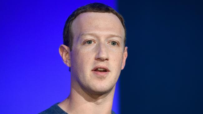 Facebook CEO Mark Zuckerberg. Picture: AFP