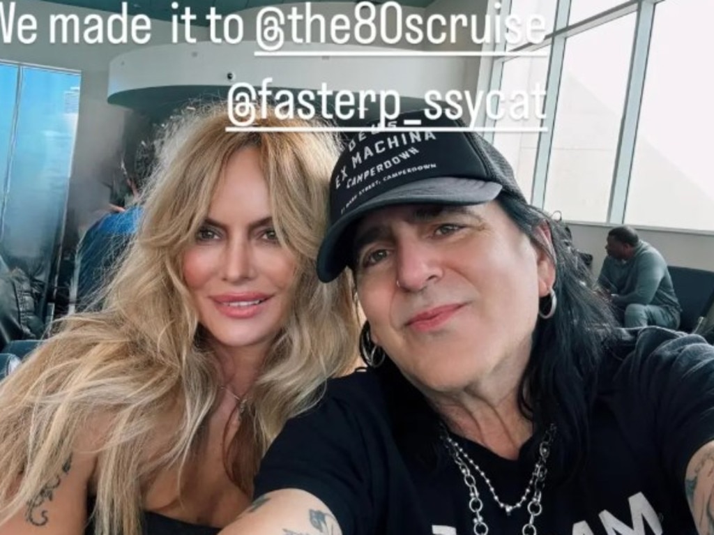 Taime Downe and his late fiancee, Kimberly Burch, in a post shortly before her death. Picture: Instagram