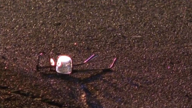 Glasses found at the scene. Picture: 9 News
