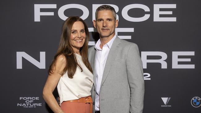 Rebecca Gleeson and Eric Bana at the world premiere of Force of Nature: The Dry 2 at Village Cinemas Rivoli on January 21, 2024 in Melbourne. Picture: Getty Images