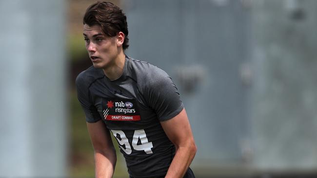 Ollie Lord training in the lead-up to the draft. Picture: Dylan Burns (Getty).