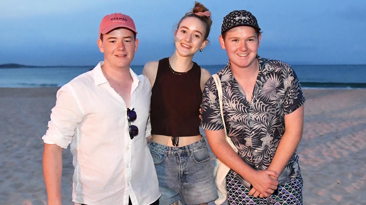 SCHOOLIES: Out and about in Noosa are Hudson Morris, Georgia Howe and Lachlan McLeod. Picture: Patrick Woods.