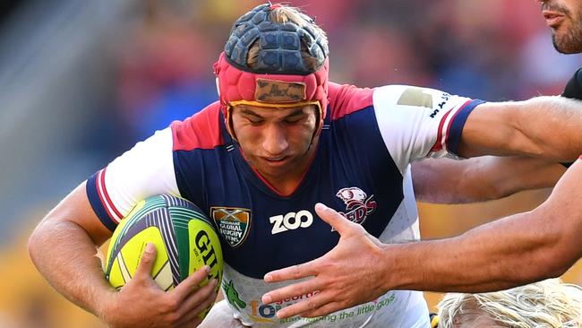 Hamish Stewart of the Reds in action during the Brisbane Global Rugby Tens quarter final match between the Queensland Reds and the Chiefs at Suncorp Stadium in Brisbane, Saturday, February 10, 2018. ( AAP Image/Darren England) NO ARCHIVING, EDITORIAL USE ONLY