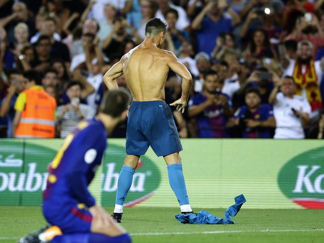 Cristiano Ronaldo's celebration asking for 'calma' at the Camp Nou” – Real  Madrid star recalls his first El Clasico memory