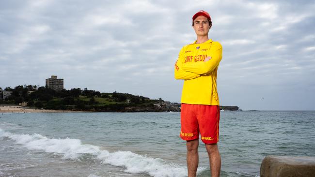 Life saver Dominic Winkle at Coogee Beach in Sydney's Eastern Suburbs. Picture: Tom Parrish