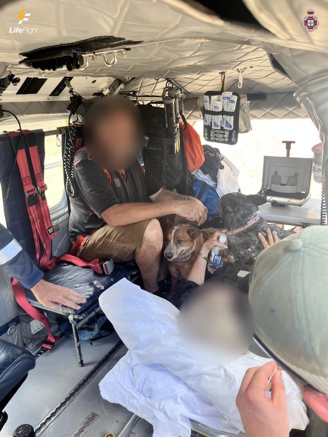 The couple were treated for dehydration and exposure by the Lifeflight crew. Picture: Supplied