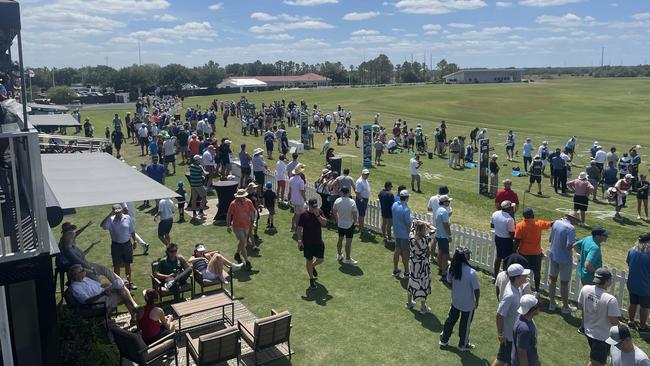 Fans flock to the driving range at the LIV event in Orlando