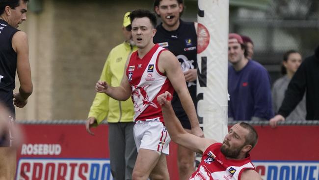 MPFNL Division 1 football : Rosebud v Sorrento. Sorrento coach Leigh Poholke. Picture: Valeriu Campan