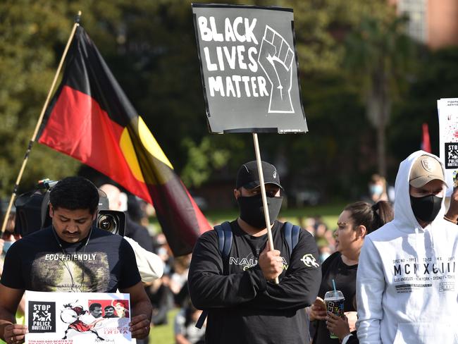 Demonstrators took part in a Black Lives Matter protest in Sydney on July 5 but another one is planned for the end of the month, which police are trying to shut down. Picture: Peter Parks/AFP