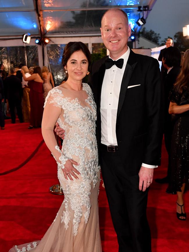 Shock Gold Logie winner Tom Gleeson and his partner Ellie Parker. Picture: AAP