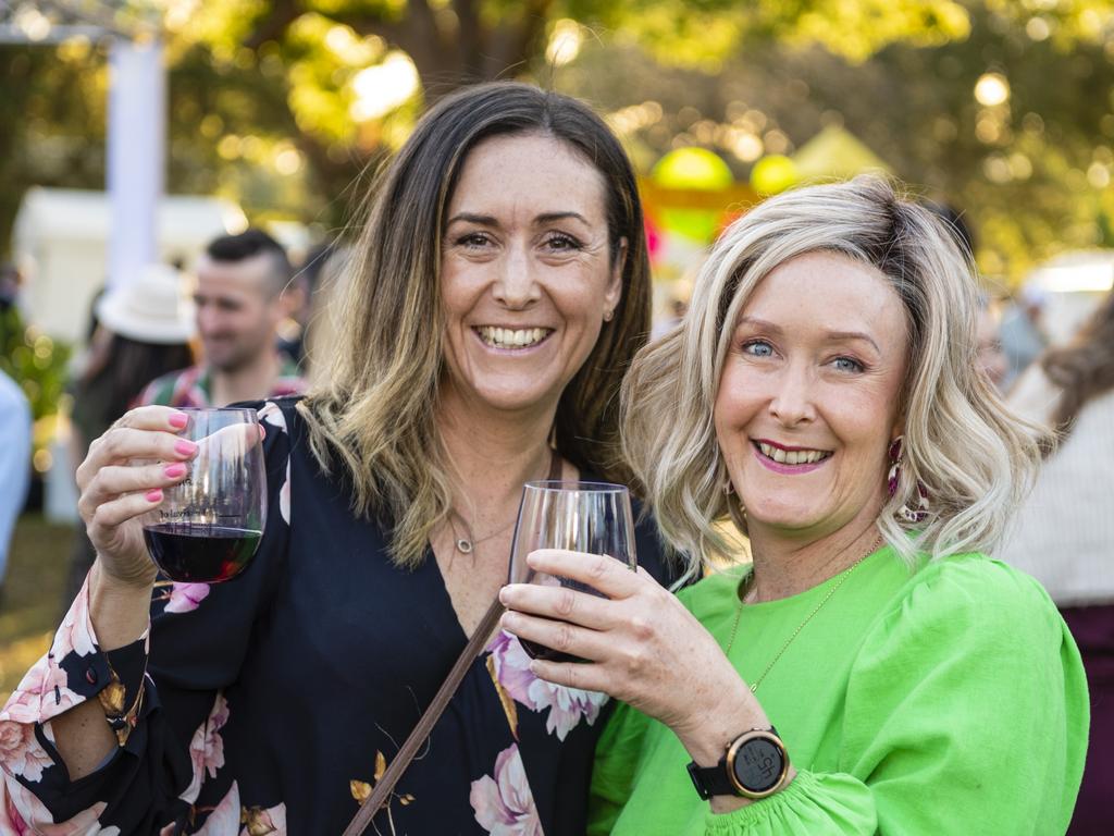 Amanda Ryan (left) and Karen Ward at the Festival of Food and Wine of Carnival of Flowers 2022, Saturday, September 10, 2022. Picture: Kevin Farmer