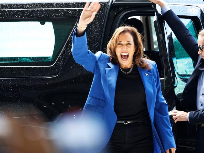 Democratic presidential candidate, Kamala Harris, arrives to a campaign event in Pittsburgh, before heading to Chicago for the DNC. Picture: Getty Images via AFP