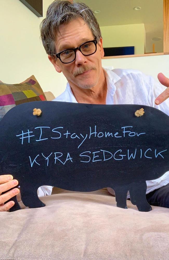 Kevin Bacon’s Instagram post: "#IStayHomeFor @kikkosedg! Hey everybody, it’s now so important to stay home and keep our distance from others if you are able. It’s one way we can help prevent the spread of #Coronavirus and save lives. Picture: @kevinbacon/Instagram