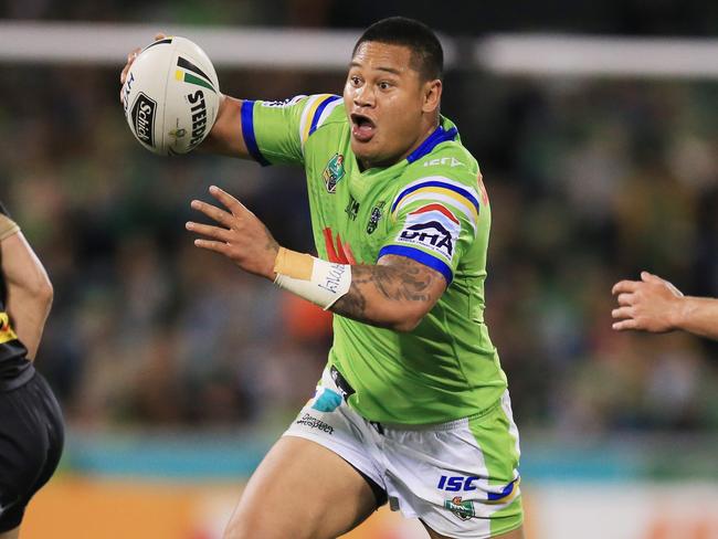 Joey Leilua in contention for a Kangaroos spot. pic Mark Evans