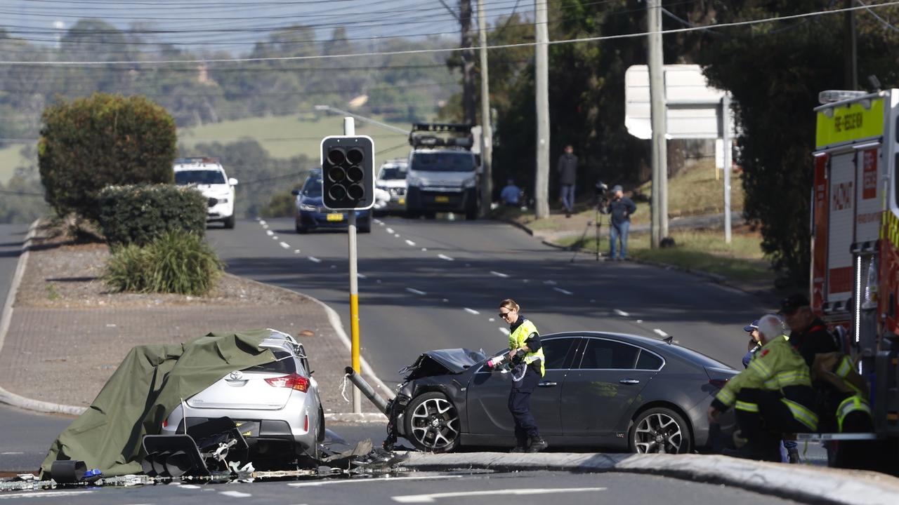 Pictured is the scene on The Great Western Highway at St Marys. Picture: Richard Dobson