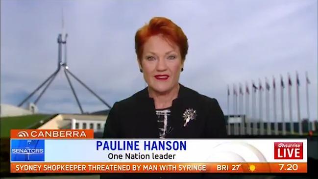 Pauline Hanson: "I'm voting no to same sex marriage"