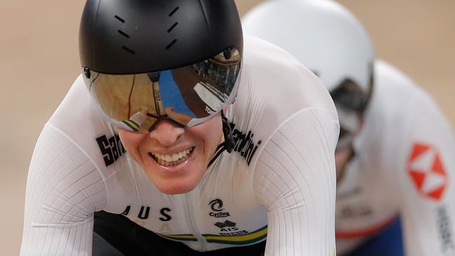 Australia's Cameron Meyer competes in the men's omnium elimination race and points race at the UCI track cycling World Championship at the velodrome in Berlin on February 29, 2020. (Photo by Odd ANDERSEN / AFP)