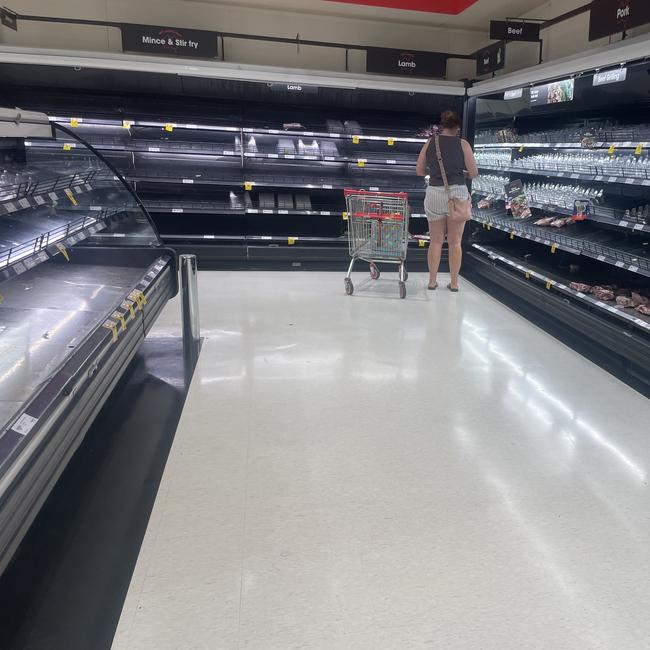 Latest supply issues at Newmarket Coles on Monday morning.