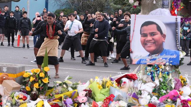 Mourners pay tribute to Solomone. Picture: Wayne Taylor