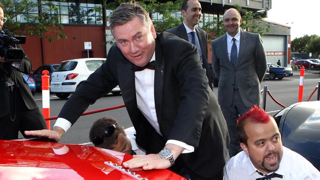 Eddie McGuire arrives at Triple M’s Bunga Bunga party.