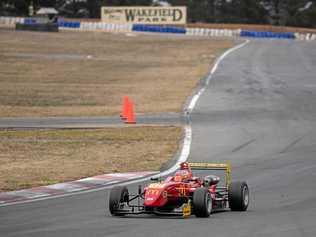 ON TRACK: Cameron Shields puts his Gilmour Racing Formula 3 car to the test during the last championship round at Wakefield Park. Picture: Rhys Vandersyde/Insyde Media