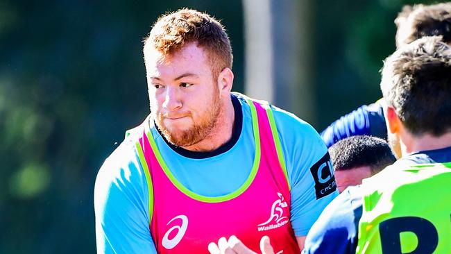 The Qantas Wallabies train at Wests Bulldogs Rugby Union Club, Brisbane. Harry Johnson-Holmes. Photo: Rugby AU Media/Stuart Walmsley