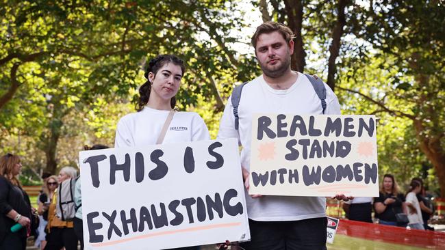 Olivia Hawkes and Niall McDonnell show their feelings. Picture: Sam Ruttyn