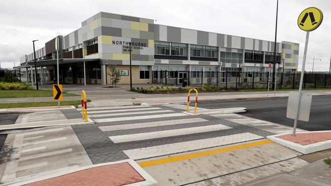 Northbourne Public School in Marsden Park opened in 2021 and already has 40 demountables on its grounds. Picture: Toby Zerna