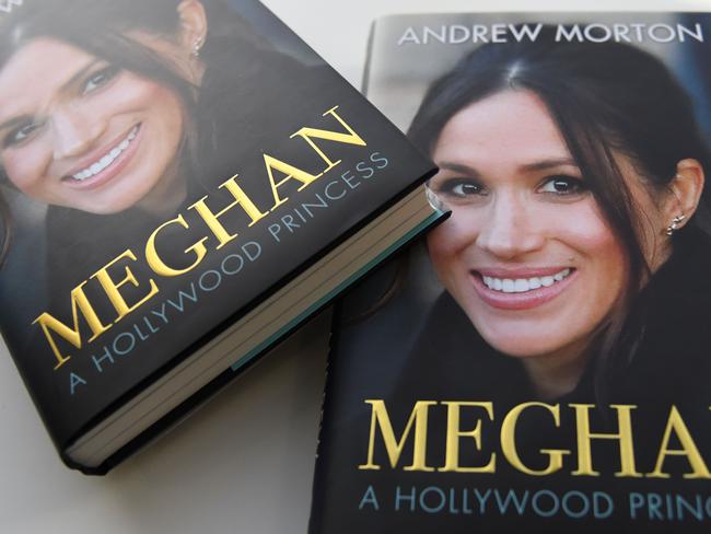 Andrew Morton’s book entitled "Meghan, A Hollywood Princess". Picture: AFP