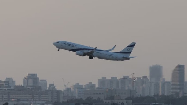 An Israeli El Al airplane takes off from Ben Gurion International airport in Tel Aviv in August, at a time when many international airlines were cancelling or delaying flights to Israel. Picture: Abir Sultan/EPA/Shutterstock