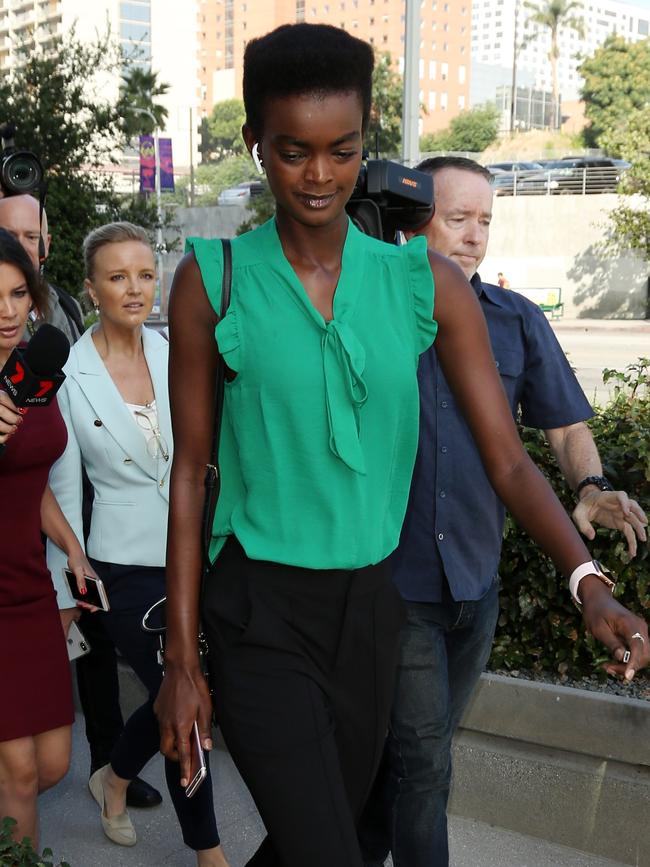 The model arrives at court. Picture: Clint Brewer