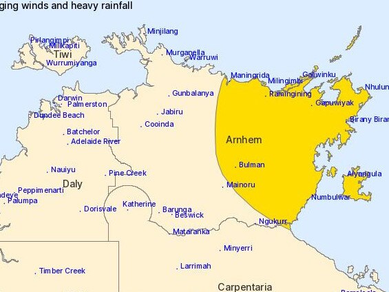 A tropical cyclone warning has been issued for the Gulf of Carpentaria, expected to develop on Saturday. Picture: BOM