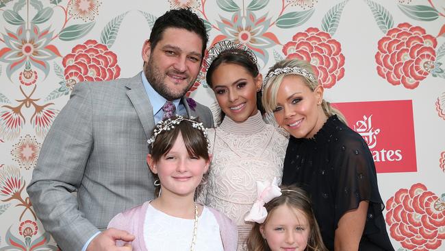 Brendan and Alex Fevola with children Leni, 10, Mia, 16 and Lulu 6. Picture: Julie Kiriacoudis