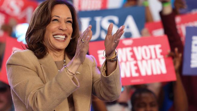 Ms Harris, though, appears to be closer to him in the state than either Ms Clinton or Mr Biden were. Picture: Charly Triballeau/AFP