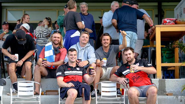 Byron fans celebrate the team’s win. Picture: DC Sports Photography