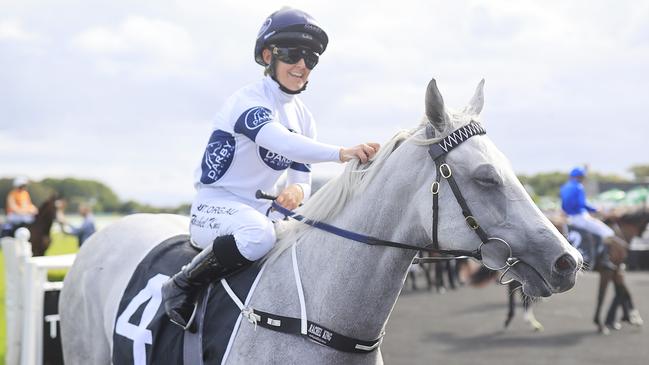 Rachel King produced a cool ride to win her second Villiers Stakes. Picture: Getty Images