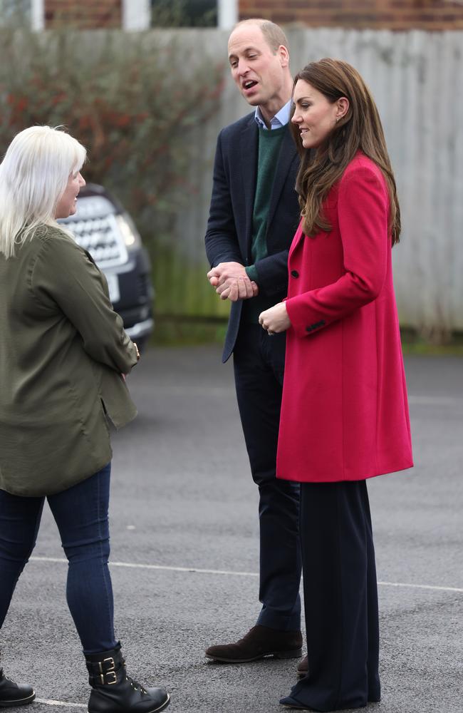 The Prince and Princess of Wales visit Windsor Foodshare before helping volunteers to sort food donations and prepare packages for the charity. Picture: Trevor Adams/Matrix