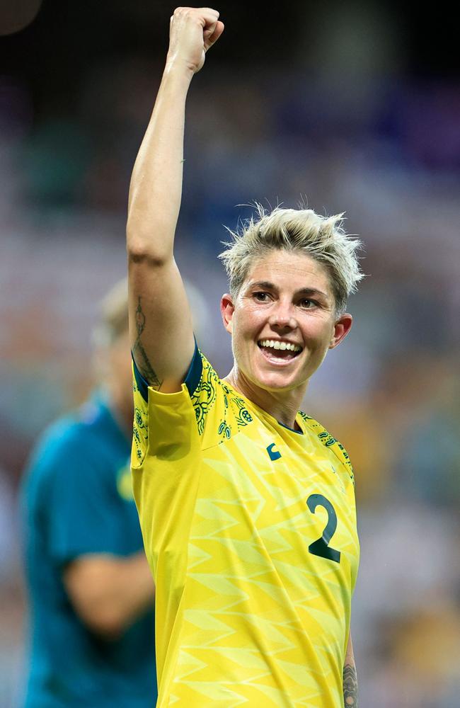 Michelle Heyman was the hero for the Matildas as they kept their Olympics dream alive. Picture: AFP