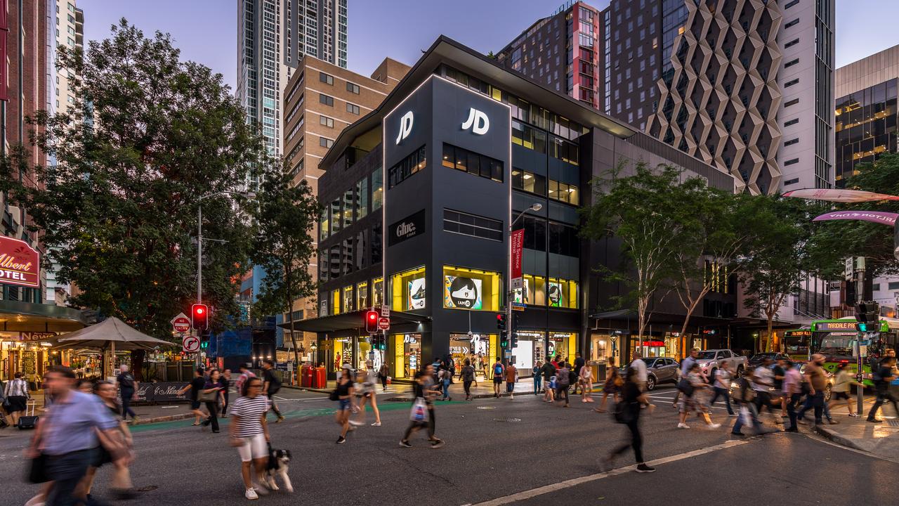 The JD Sports anchored building at 162 Albert St in the Brisbane CBD.