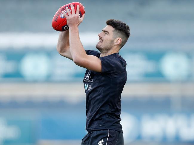 George Hewett faces a fitness test. Picture: Michael Willson/AFL Photos via Getty Images