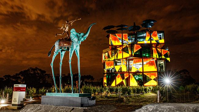 The 6m-tall Salvador Dali original bronze sculpture at the d’Arenberg Cube. Picture: Matt Turner