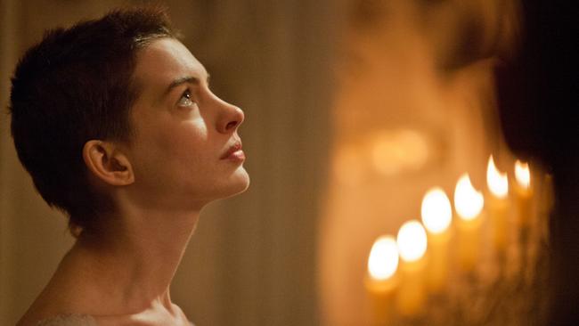 DT Features. PLEASE CREDIT: Universal Pictures. Anne Hathaway in the movie, Les Miserables.